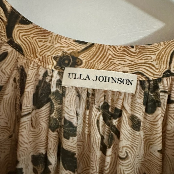 Ulla Johnson Floral Midi Dress in Tan and Black - Picture 3 of 4